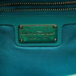 Pre Owned Salvatore Ferragamo Green Leather Miss Vara Bow Shoulder Bag
