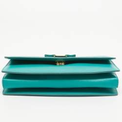 Pre Owned Salvatore Ferragamo Green Leather Miss Vara Bow Shoulder Bag