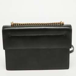 Pre Owned Salvatore Ferragamo Black Leather Vara Bow Shoulder Bag