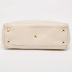 Pre Owned Salvatore Ferragamo Beige Leather Melike Tote