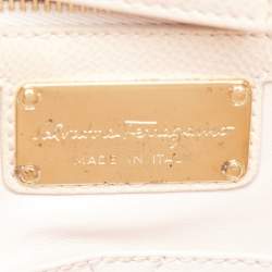 Pre Owned Salvatore Ferragamo Beige Leather Melike Tote