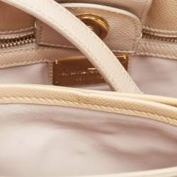 Pre Owned Salvatore Ferragamo Beige Leather Melike Tote