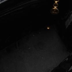 Pre Owned Salvatore Ferragamo Black Croc Embossed Leather Tote