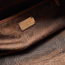 Pre Owned Salvatore Ferragamo Brown/Beige Water Snakeskin Satchel