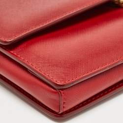 Pre Owned Salvatore Ferragamo Red Leather Miss Vara Shoulder Bag