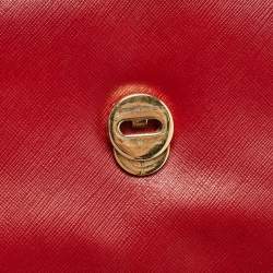 Pre Owned Salvatore Ferragamo Red Leather Miss Vara Shoulder Bag