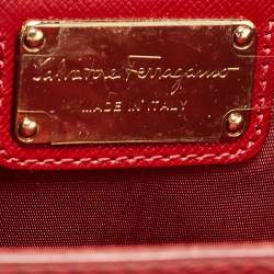 Pre Owned Salvatore Ferragamo Red Leather Miss Vara Shoulder Bag