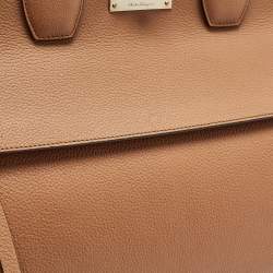 Pre Owned Salvatore Ferragamo Brown Leather Medium Studio Tote