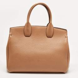 Pre Owned Salvatore Ferragamo Brown Leather Medium Studio Tote