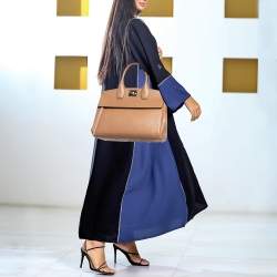 Pre Owned Salvatore Ferragamo Brown Leather Medium Studio Tote