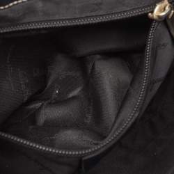 Pre Owned Salvatore Ferragamo Black Leather Gancio Hobo