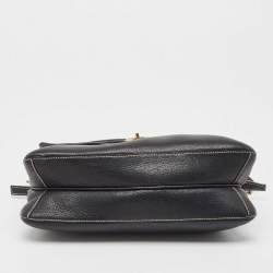 Pre Owned Salvatore Ferragamo Black Leather Gancio Hobo