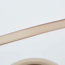 Pre Owned Salvatore Ferragamo Beige Suede and Leather Mini Gancini Tote