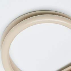 Pre Owned Salvatore Ferragamo Beige Suede and Leather Mini Gancini Tote