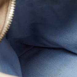 Pre Owned Salvatore Ferragamo Beige Suede and Leather Mini Gancini Tote