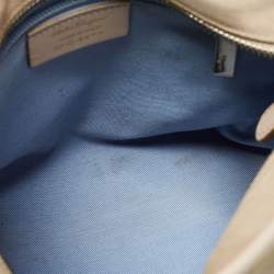 Pre Owned Salvatore Ferragamo Beige Suede and Leather Mini Gancini Tote