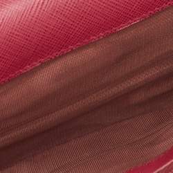 Pre Owned Salvatore Ferragamo Dusty Pink Leather Gancini Icona Continental Wallet