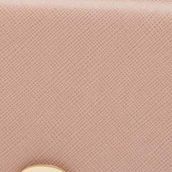 Pre Owned Salvatore Ferragamo Dusty Pink Leather Gancini Icona Continental Wallet