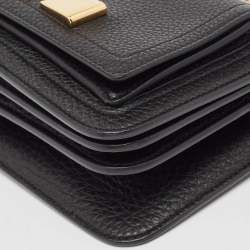 Pre Owned Salvatore Ferragamo Black Leather Small Ginevra Shoulder Bag