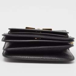 Pre Owned Salvatore Ferragamo Black Leather Small Ginevra Shoulder Bag