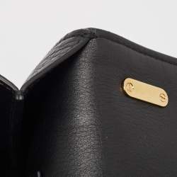 Pre Owned Salvatore Ferragamo Black Leather Small Ginevra Shoulder Bag