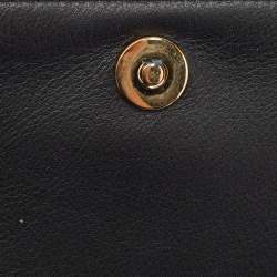 Pre Owned Salvatore Ferragamo Black Leather Small Ginevra Shoulder Bag