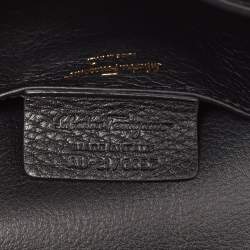 Pre Owned Salvatore Ferragamo Black Leather Small Ginevra Shoulder Bag