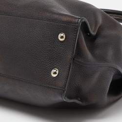 Pre Owned Salvatore Ferragamo Black Leather Virna Tote