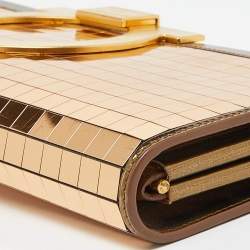 Pre Owned Salvatore Ferragamo Gold Acrylic and Leather Musa Gancini Clutch