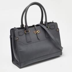 Salvatore Ferragamo Grey Leather Small Briana Tote