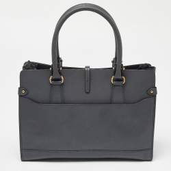 Salvatore Ferragamo Grey Leather Small Briana Tote
