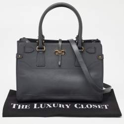 Salvatore Ferragamo Grey Leather Small Briana Tote