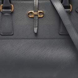 Salvatore Ferragamo Grey Leather Small Briana Tote