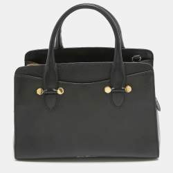 Pre Owned Salvatore Ferragamo Black Leather Today Tote