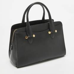 Pre Owned Salvatore Ferragamo Black Leather Today Tote