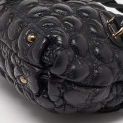 Pre Owned Salvatore Ferragamo Black Leather Fold Over Shoulder Bag