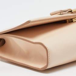 Salvatore Ferragamo Peach Leather Vara Bow Chain Bag