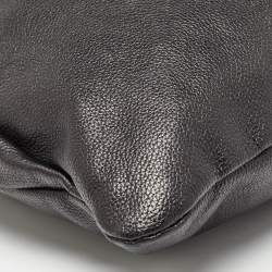 Salvatore Ferragamo Black Leather Stitch Handle Hobo