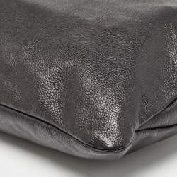 Salvatore Ferragamo Black Leather Stitch Handle Hobo