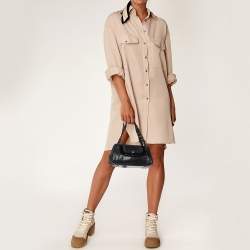 Pre Owned Salvatore Ferragamo Black Leather Flap Satchel