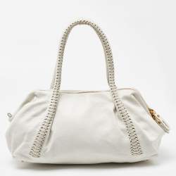 Salvatore Ferragamo White Leather Satchel