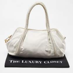 Salvatore Ferragamo White Leather Satchel