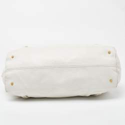 Salvatore Ferragamo White Leather Satchel