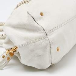 Salvatore Ferragamo White Leather Satchel