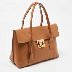 Pre Owned Salvatore Ferragamo Tan Leather Mara Tote