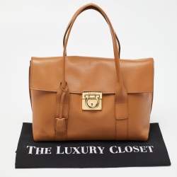 Pre Owned Salvatore Ferragamo Tan Leather Mara Tote