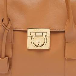 Pre Owned Salvatore Ferragamo Tan Leather Mara Tote