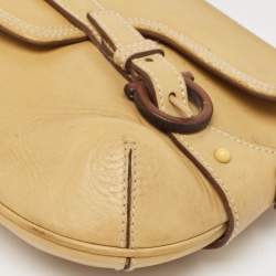 Pre Owned Salvatore Ferragamo Tan Leather Gancini Buckle Flap Hobo