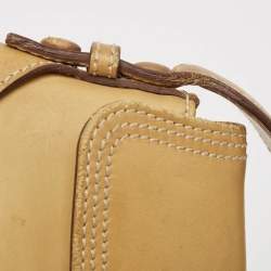 Pre Owned Salvatore Ferragamo Tan Leather Gancini Buckle Flap Hobo