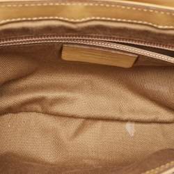Pre Owned Salvatore Ferragamo Tan Leather Gancini Buckle Flap Hobo